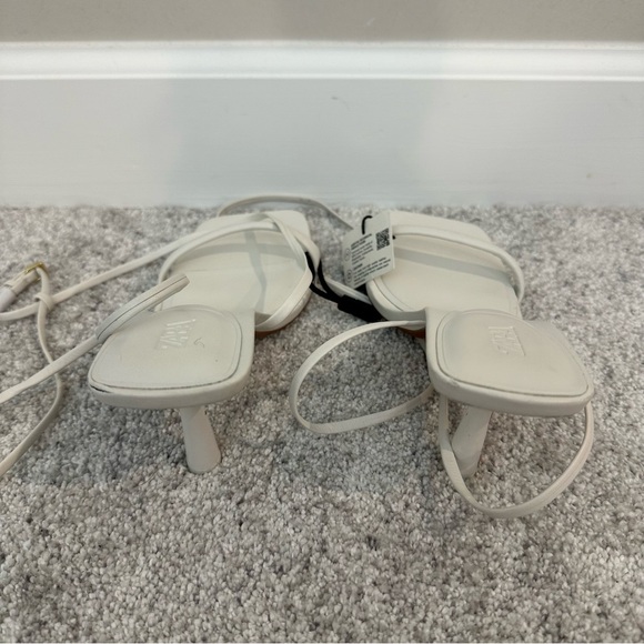 NWT Zara White Square Toe Wrap Heeled Sandals - Picture 10 of 14